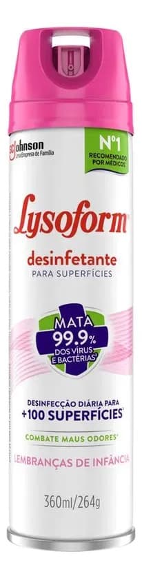 Lysoform Desinfetante Aerosol Lembranças De Infância 360ml