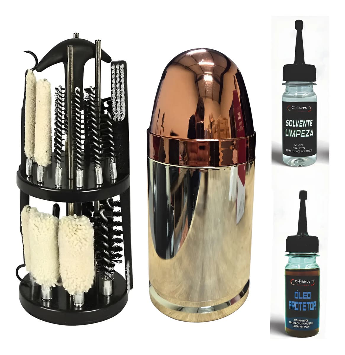 Kit Limpeza Armas Longas E Curtas + Óleo Protetor + Solvente