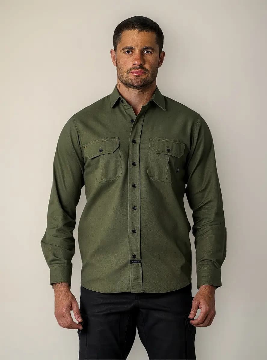 Workshirt Camisa Titan Verde Oliva Manga Longa