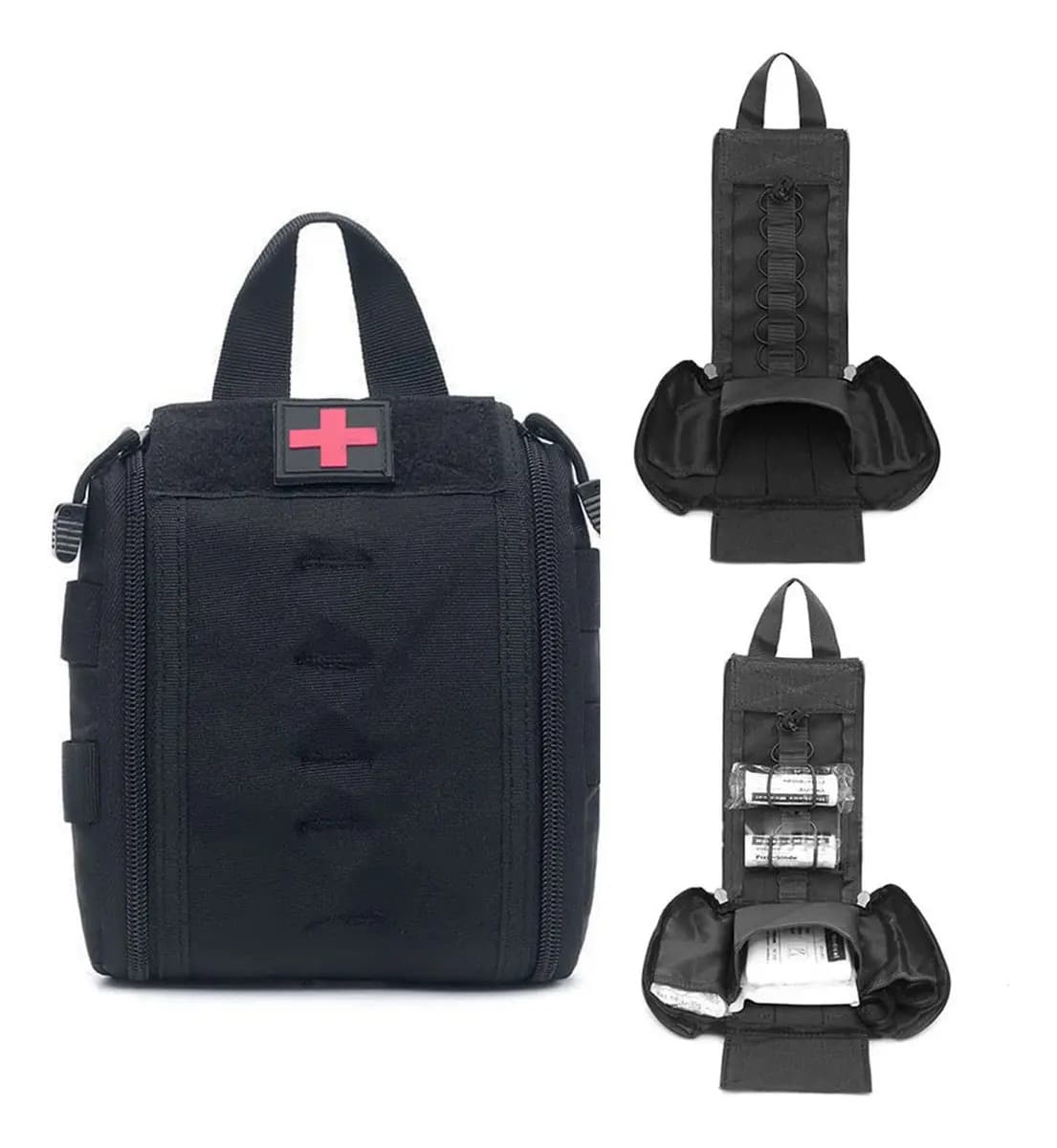 Bolsa Tática Emergência Kit Molle Primeiros Socorros Preto