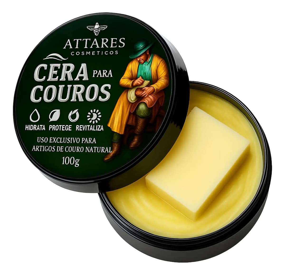 Cera Couro Carnaúba Abelha Hidratação Brilho 100g