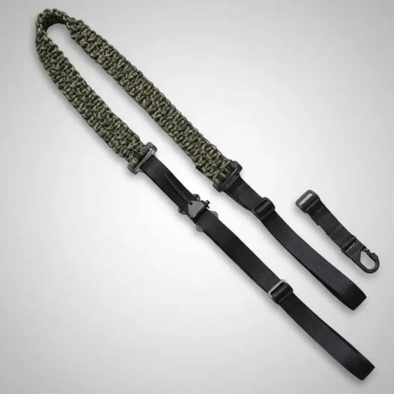 Bandoleira Tática 2 Pontos Militar Paracord Carabina Sniper Rifle C/ Ajuste E Mochilamento Anti-Shock Elástico Pegasus Cor Preto