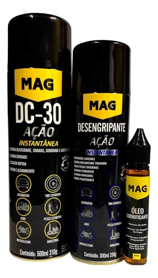Kit Mag Dc-30 + Desengripante + Óleo Lubrificante Proteção