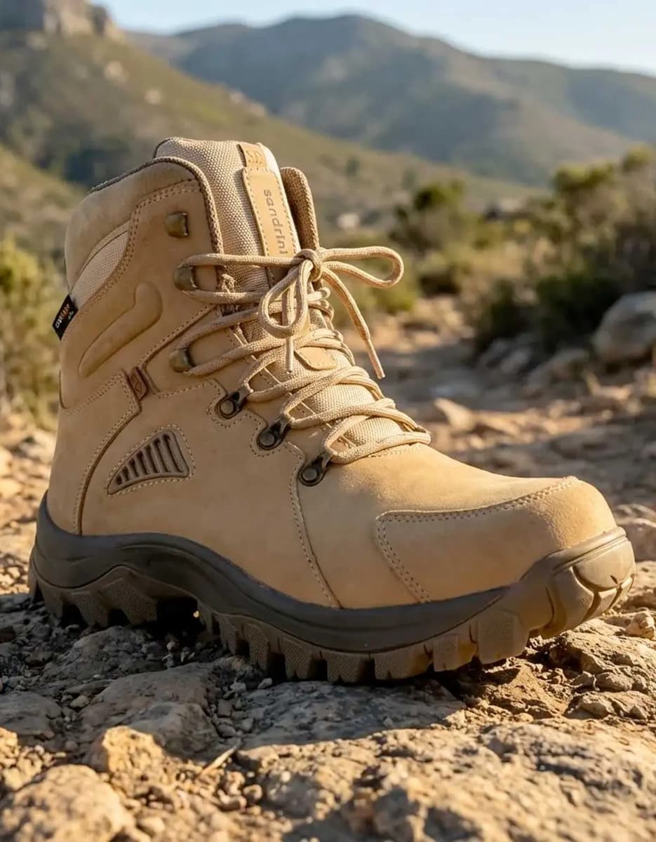 Bota Coturno Militar Couro Trekking Adventure Cordura Leve