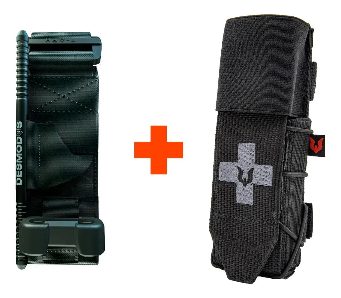 Kit Torniquete + Porta Torniquete - Preto - Cinza