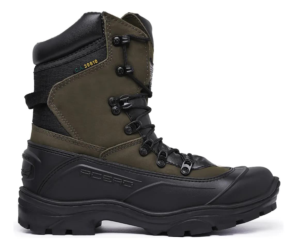 Coturno Militar Bota Acero Couro Nobuck Tiger Pró Musgo