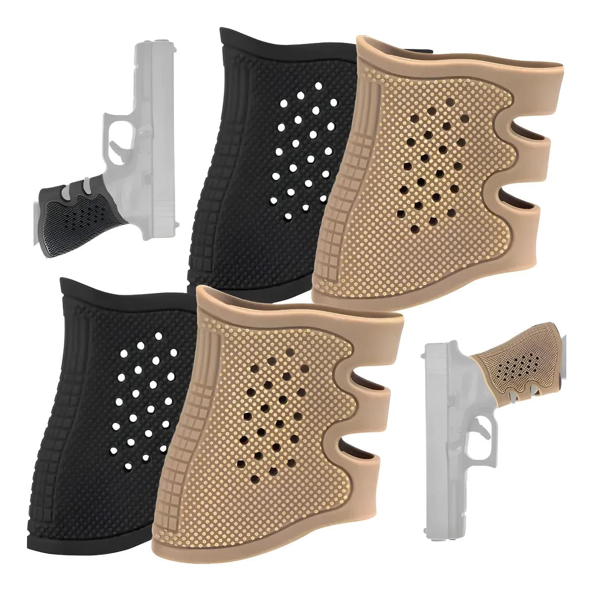 Kit Com 4 Grips Tático Pistola Balestra  Empunhadura Antider
