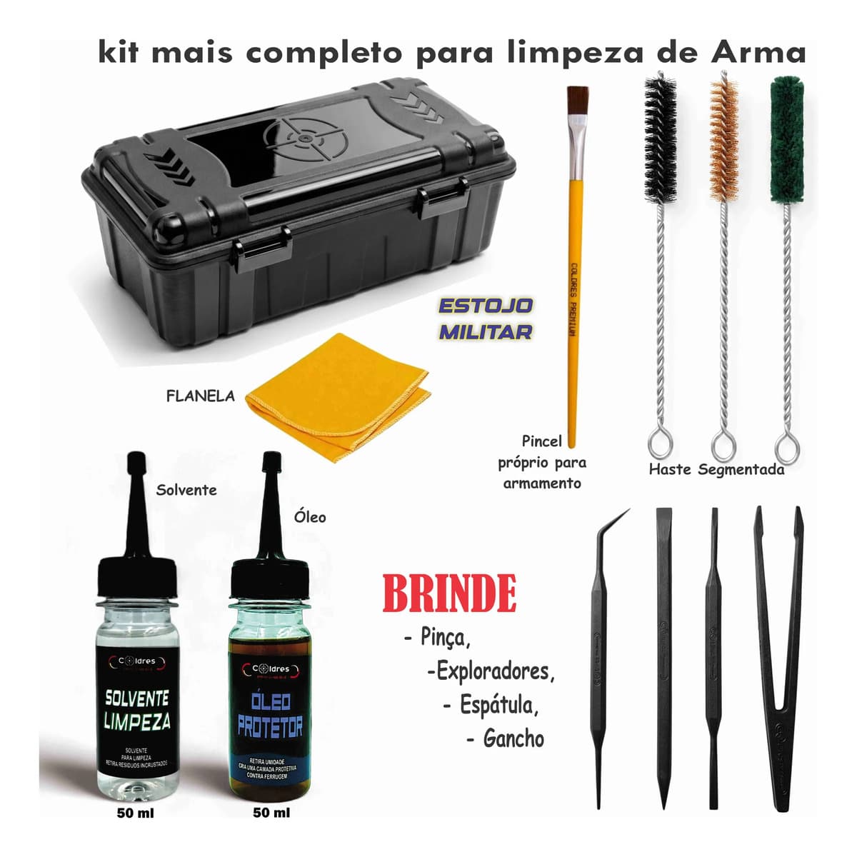 Kit Limpeza De Armas Cal. 22 32 357 38 40 9mm G2c, G3c, Pt92