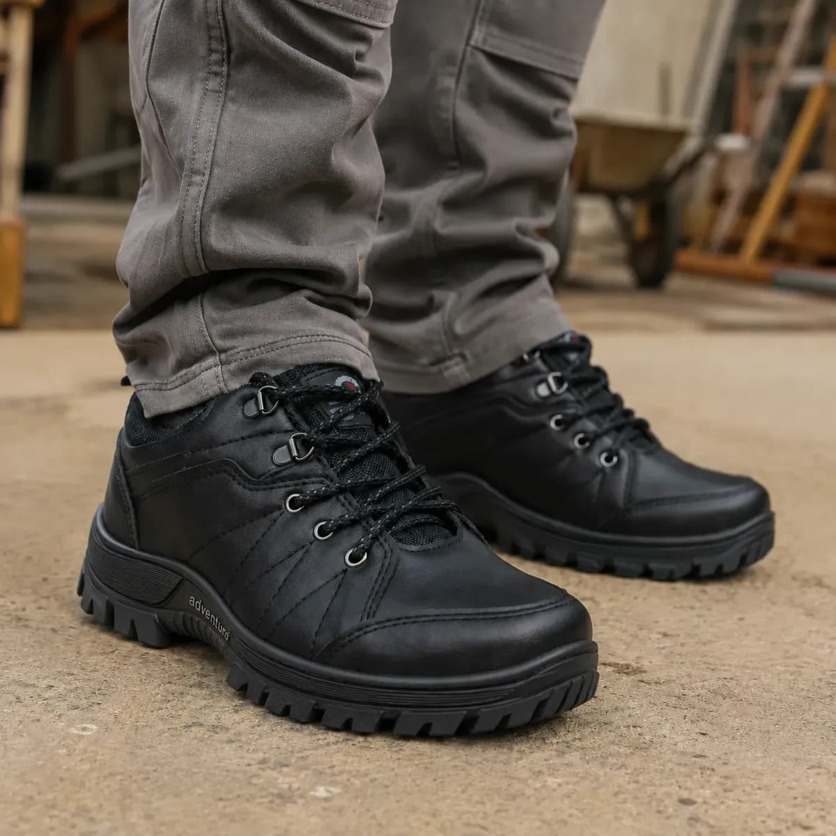Bota Masculina Adventure Couro Trabalho Impermeável Militar