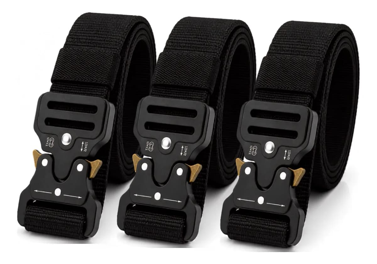 Kit 3 Cintos Militar Reforçado Engate Rápido Uso Diário