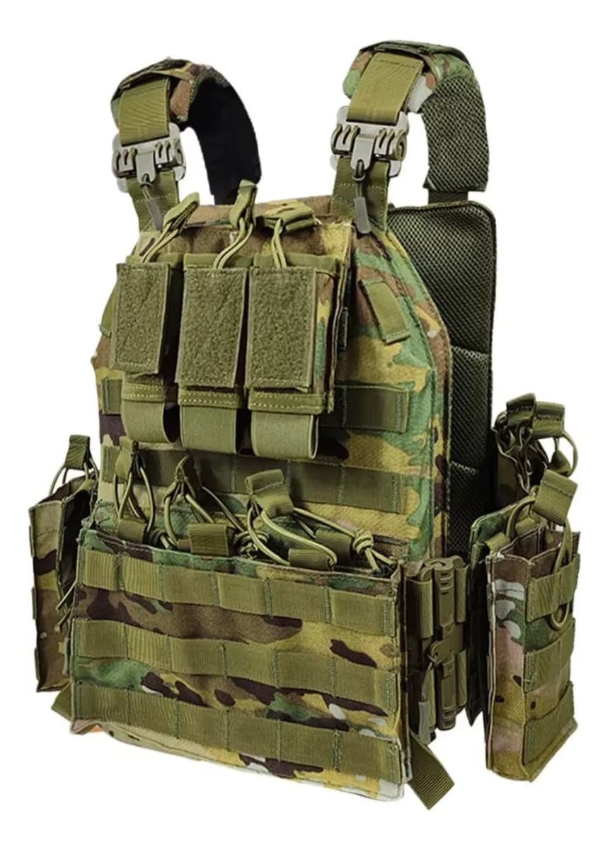 Colete Modular Ajustável Com Bolsos E Acessórios Esportivo