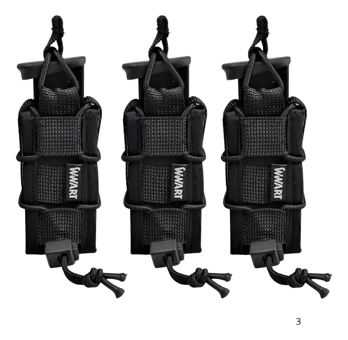 Kit 3 Porta Carregador De Pistola Lanterna Sistema Molle
