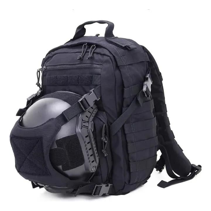 Mochila Tatica Modular Porta Capacete Cordura Black Forhonor