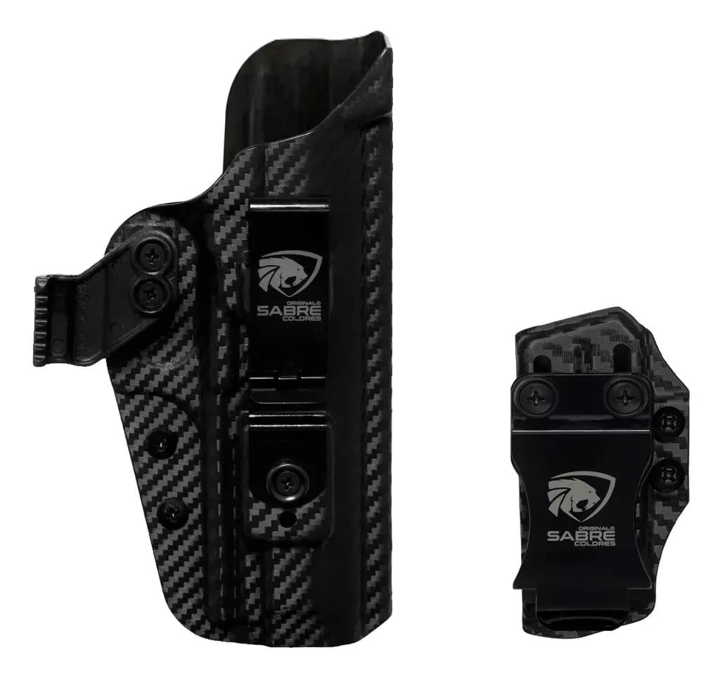 Coldre Porta Carregador Sabre Gx4 Carry Com Mira Optrônica Cor Preto Fibra de Carbono Orientação da mão Destro