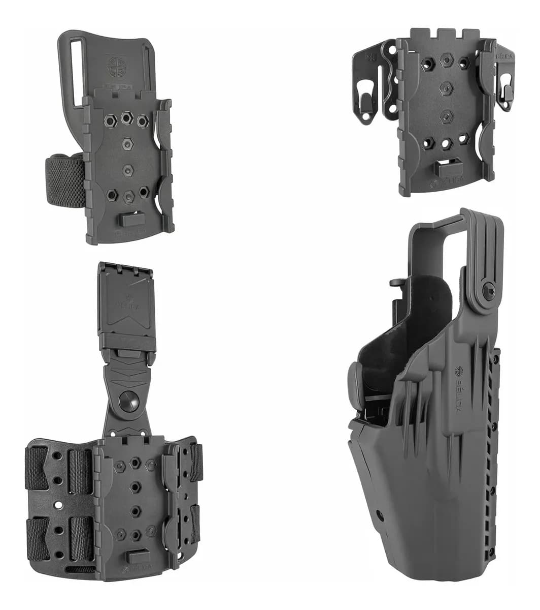 Kit Coldre Bélica Hunter Speed Mid-Ride Tático Preto Destro Perna