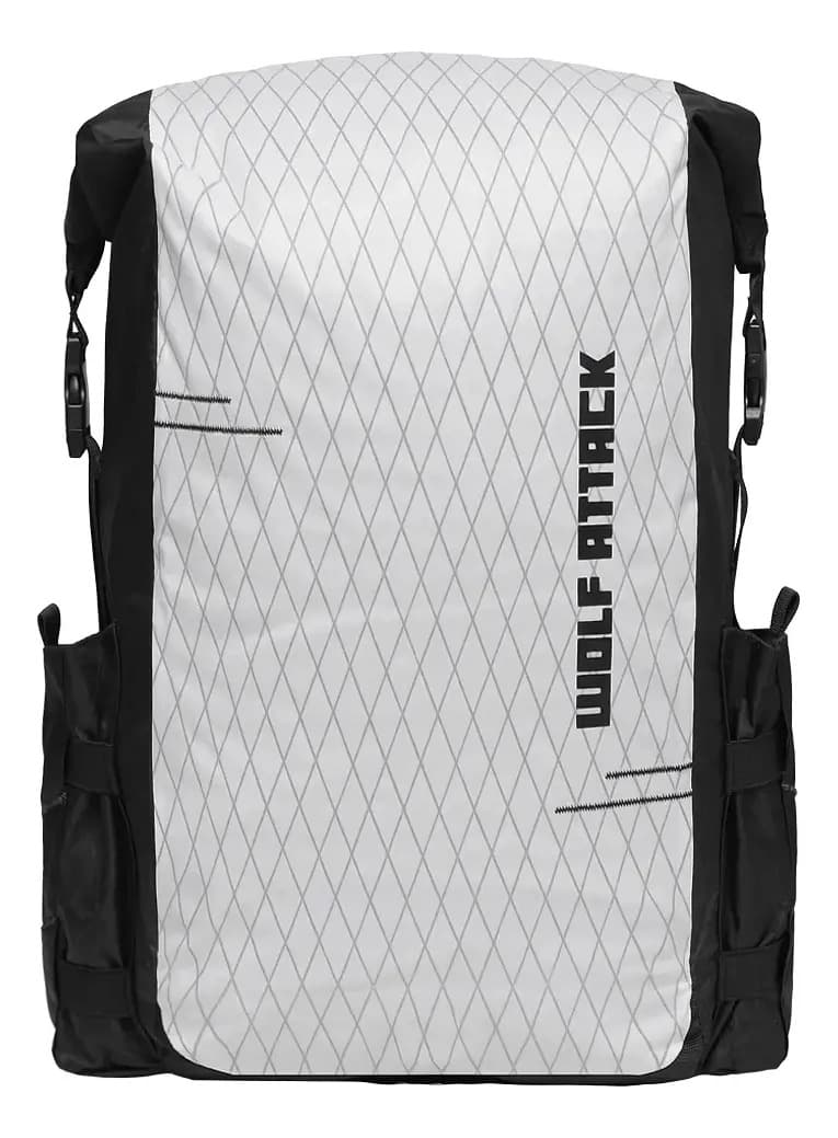 Mochila Impermeável Wolf Attack Alligator Branca - Moto - Trekking - Estanque
