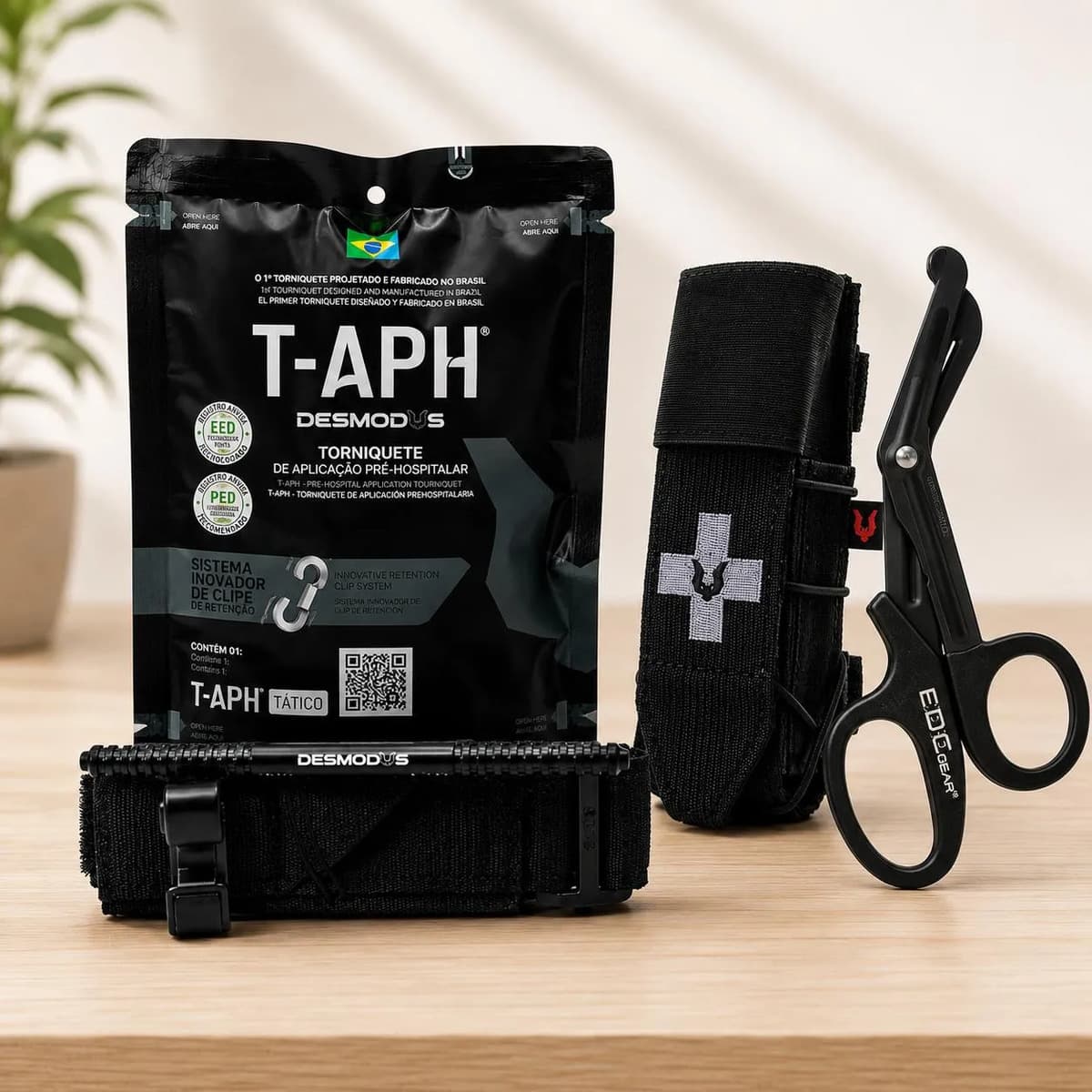 Kit Torniquete Desmodus T-aph + Porta Torniquete + Tesoura