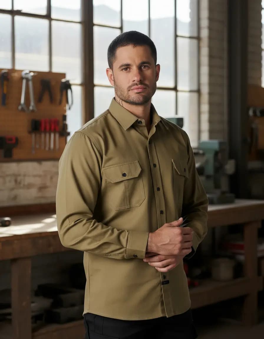Workshirt Camisa Titan Coyote Manga Longa