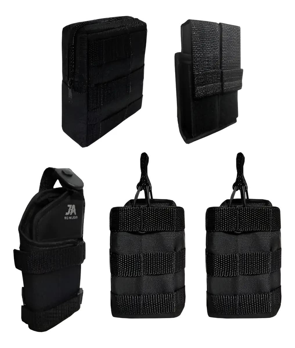 Kit 5 Acessórios Modulares Colete Tático Militar Airsoft