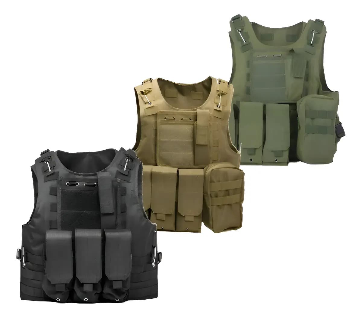 Colete Tático Airsoft Paintball Molle Modular G.A.R Preto Ajustável