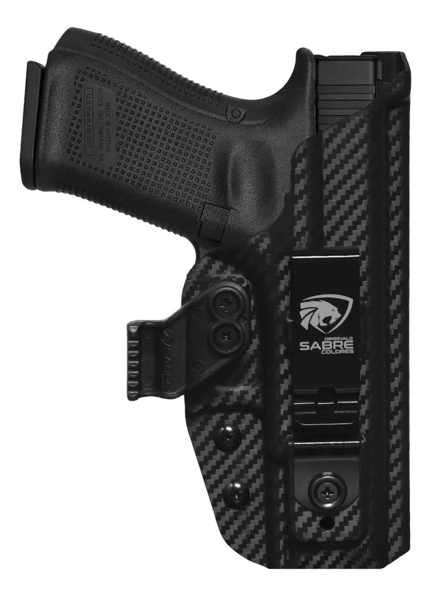 Coldre Kydex Glock G23 G5 Sabre Coldres Slim Destro Destro Preto (padrão Fibra De Carbono)