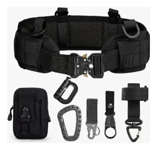 Kit 8 Pcs Cinto Tatico Modular Regulável +fivela Bolsa Multi