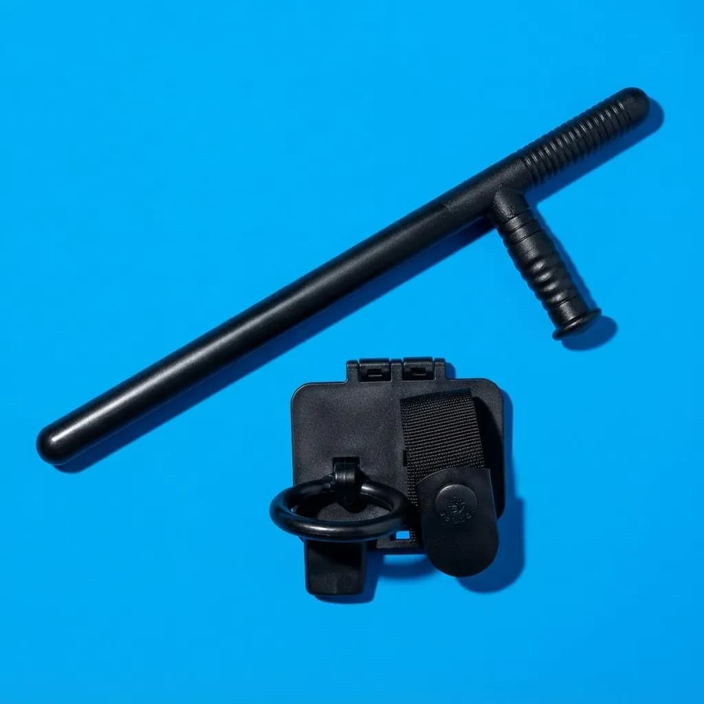 Kit Tonfa Militar + Porta Tonfa Móvel Auto Defesa Bélica
