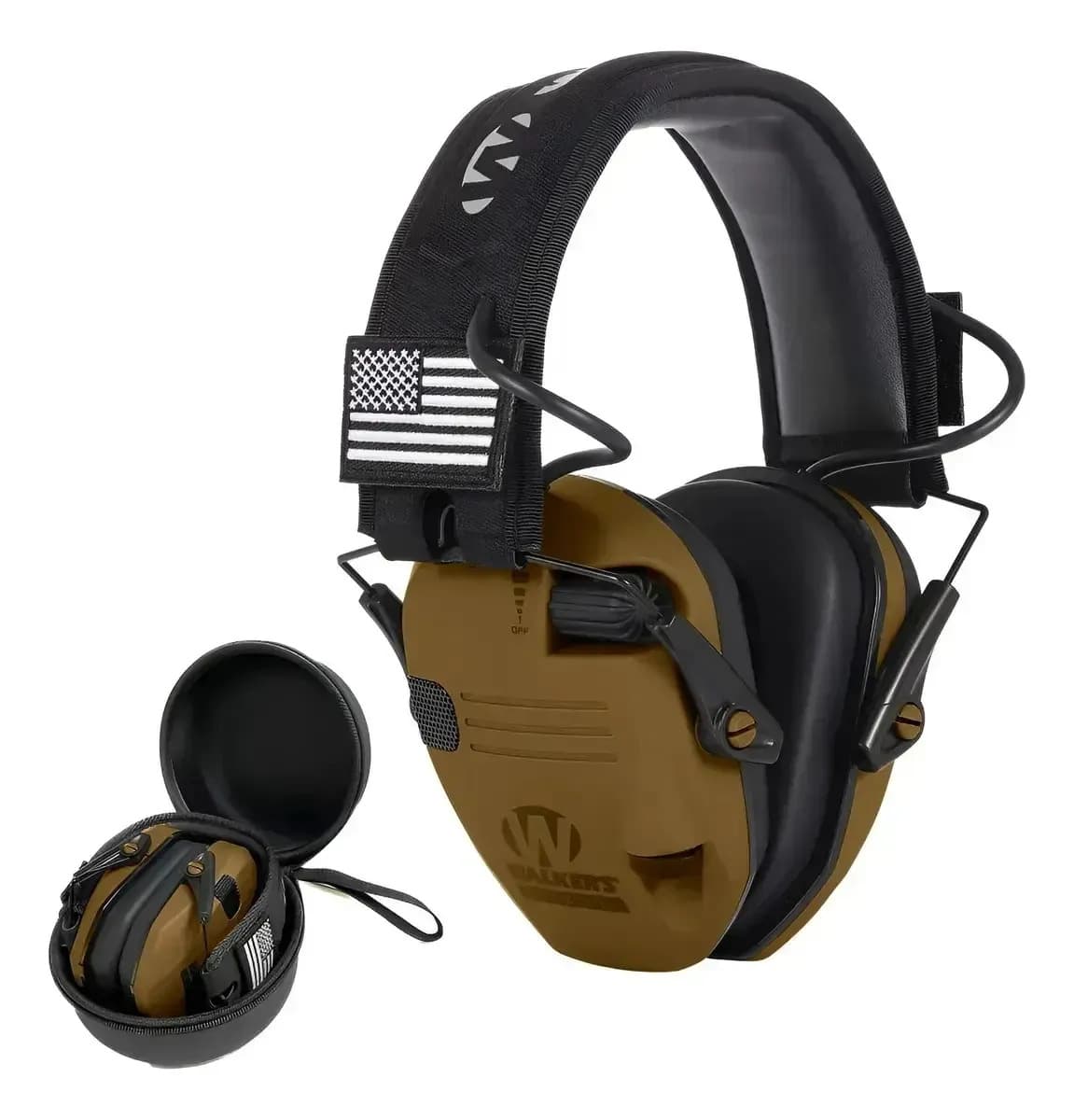 Protetor Auricular Eletrônico Tático Nrr 23db Tiro E Caça Marrom