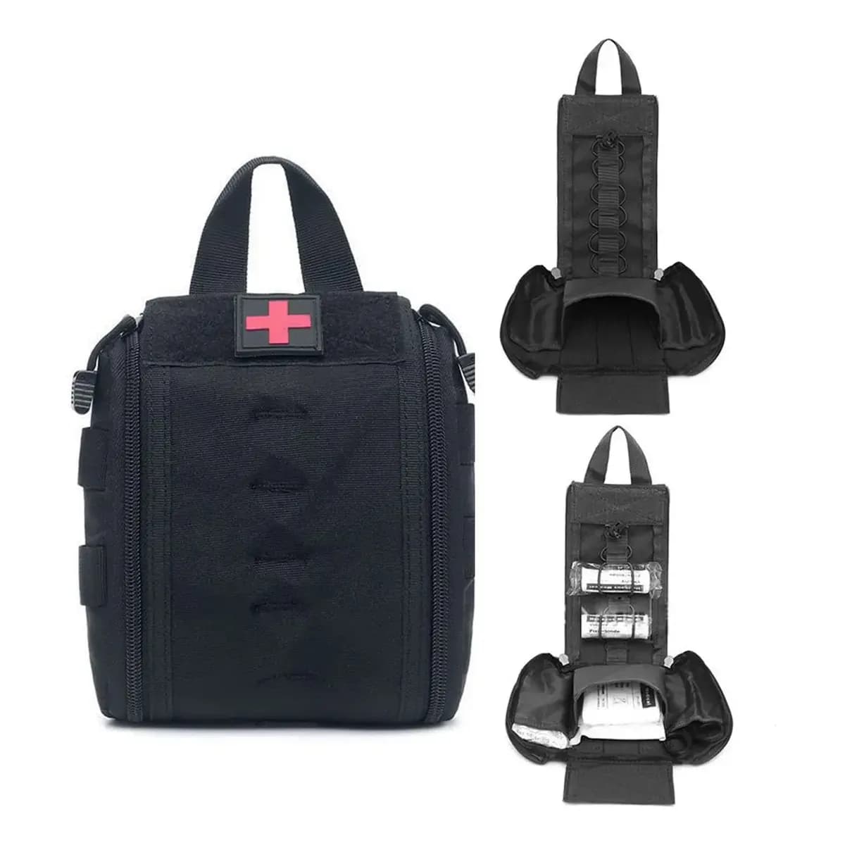 Bolsa Tática Emergência Kit Molle Primeiros Socorros Preto