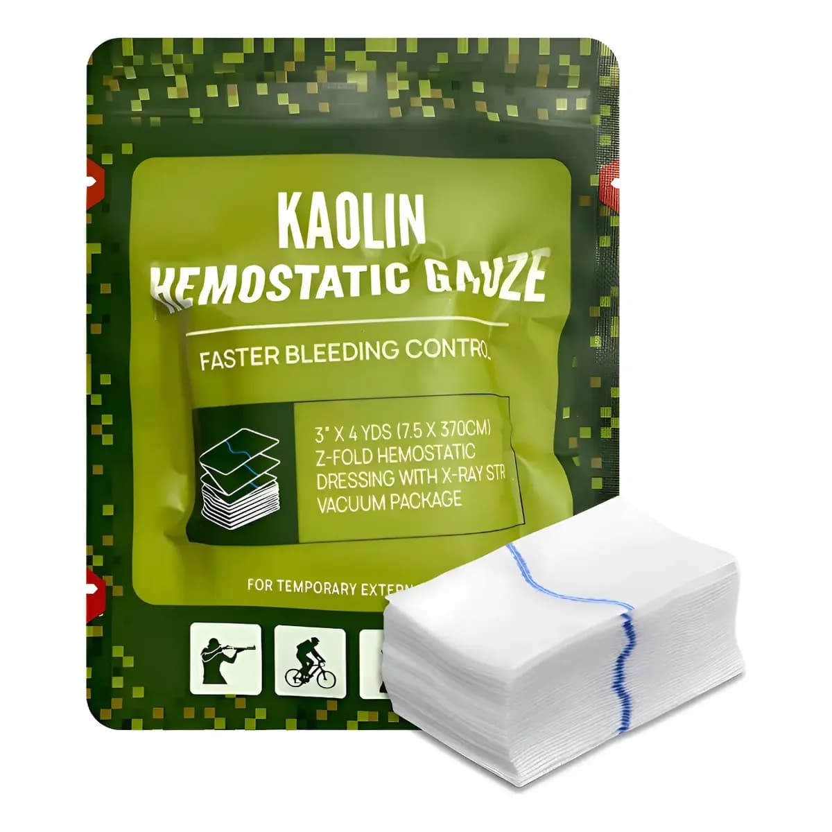 Gaze Atadura Hemostática Kaolin A Vácuo - Aph Tático/ifak Branco