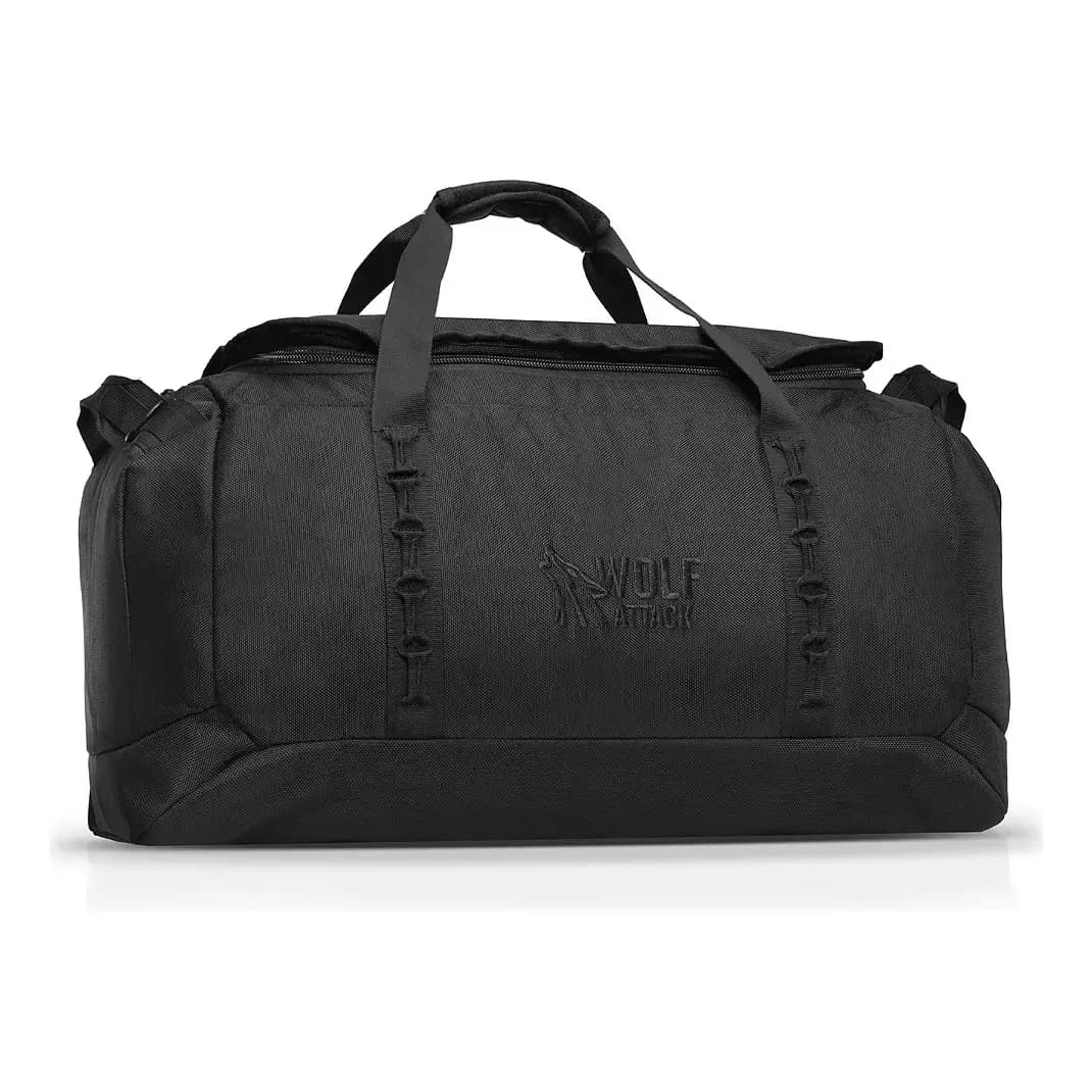 Bolsa De Viagem Wolf Attack Space 80 Litros Preta Zíper Ykk® Preto Lisa