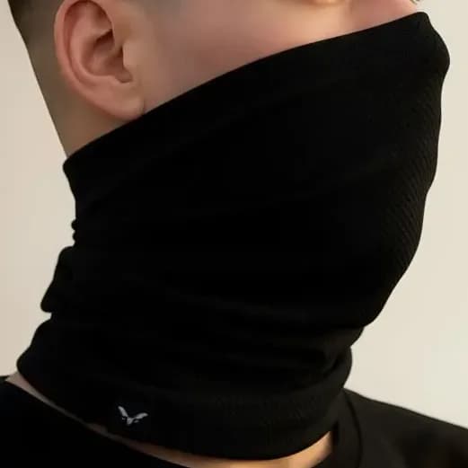 Bandana Tubular Tática Ar Livre Reforçada Proteção Uv50+ Cor Preto Desenho Lisa Tamanho Único