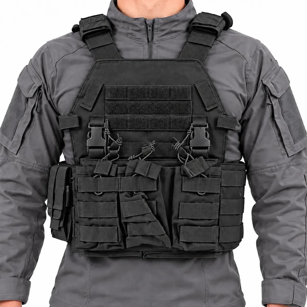 Colete Modular Plate Tatico Jogo Airsoft Paintball Rossi Preto P M G Gg