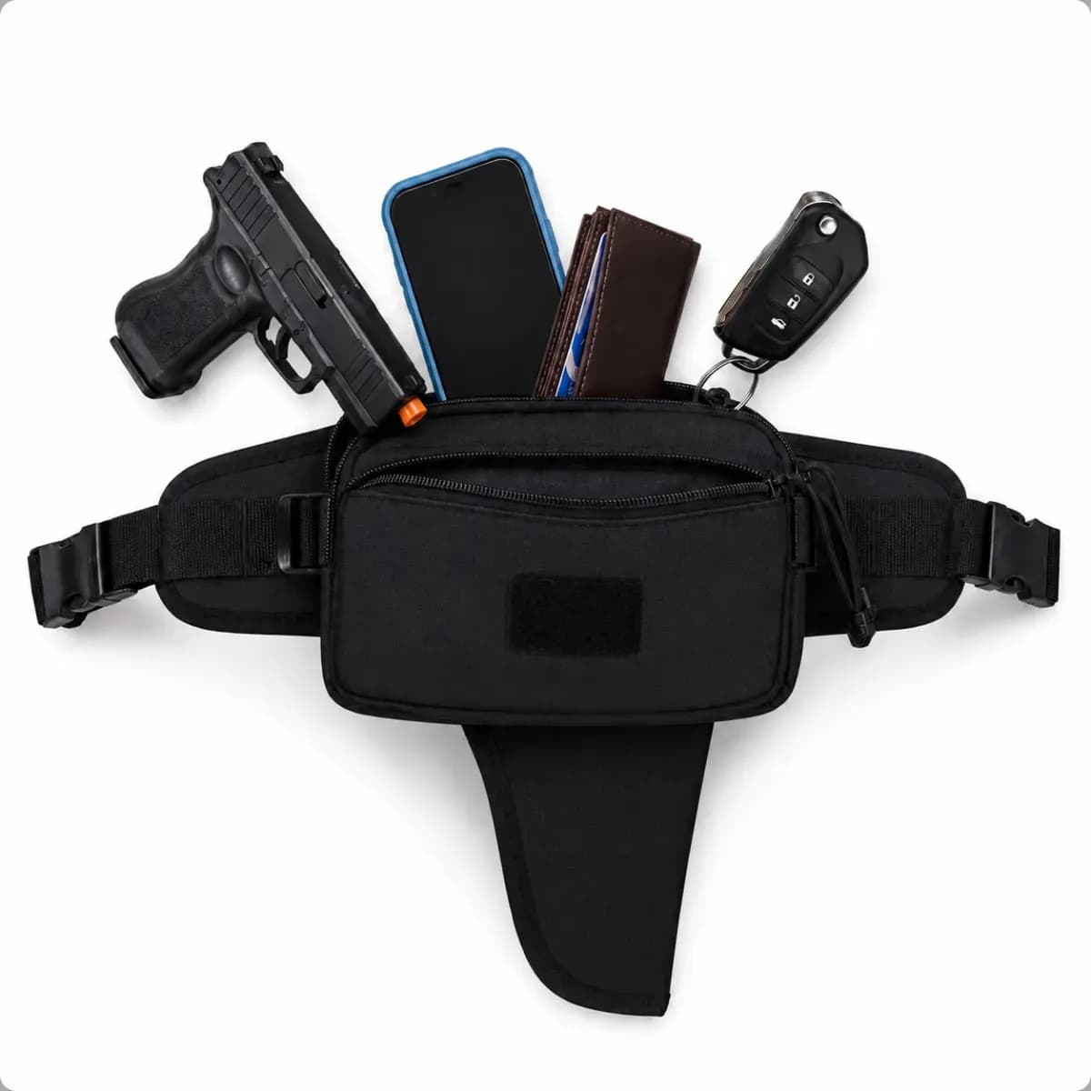 Coldre Velado Pochete Cintura Saque Rápido Autodefesa Pistol Destro Preto