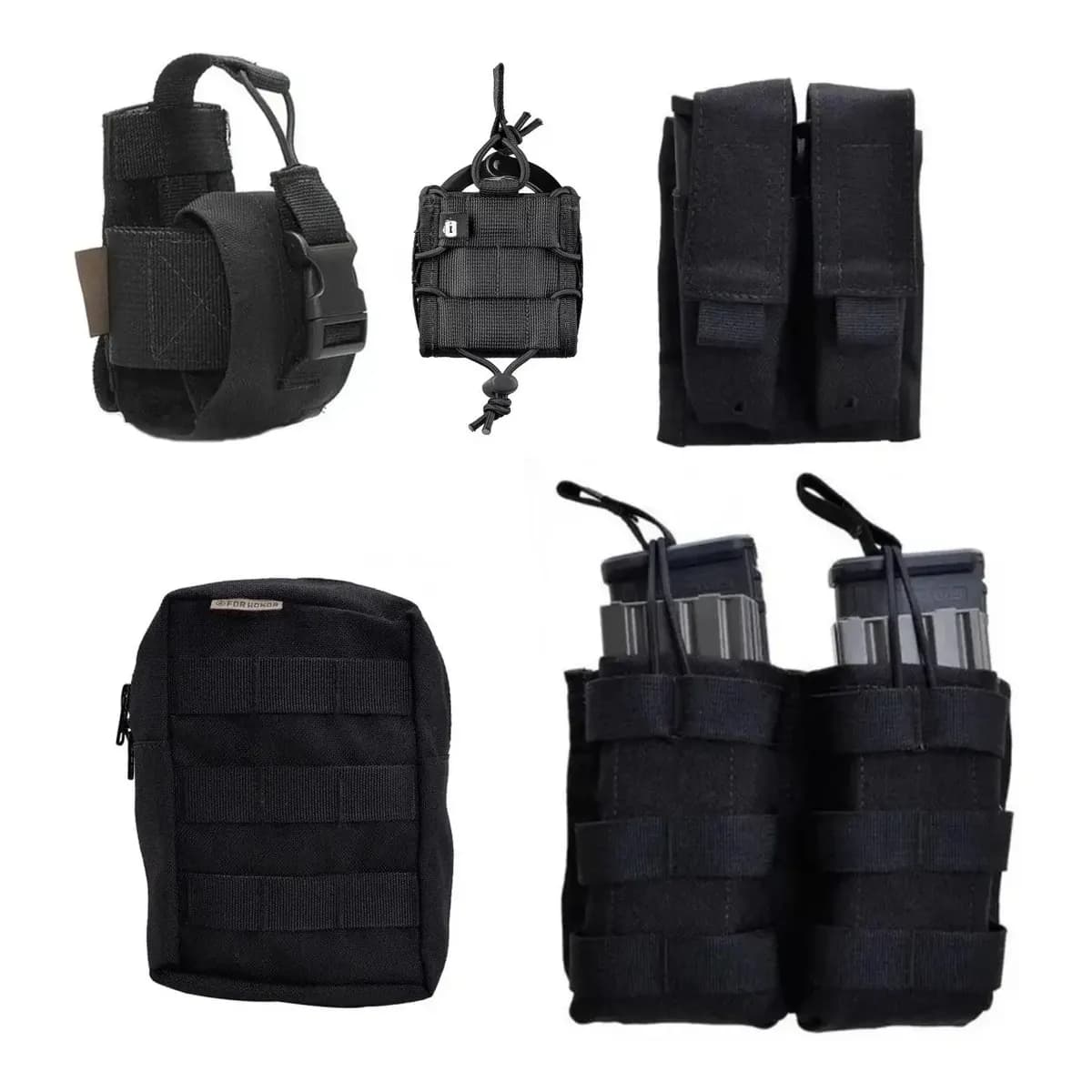 Porta Carregador Duplo Fuzil & Pistola + Acessórios Forhonor Preto