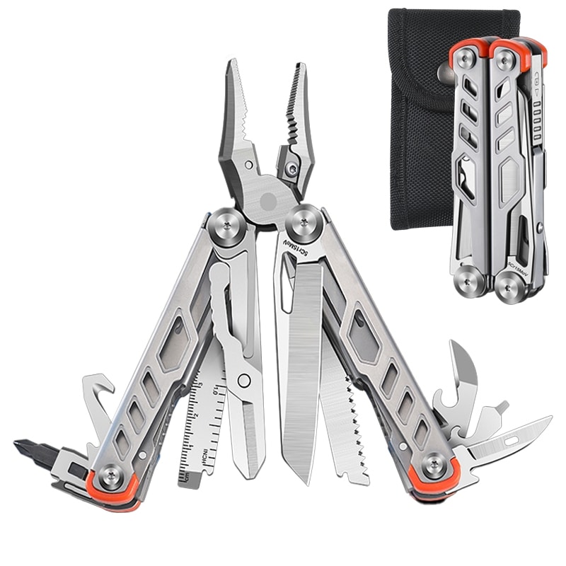 13 EM 1 Alicate Multifuncional Inox - Faca + Serra para Camping Montanhismo, Ferramenta EDC Portátil