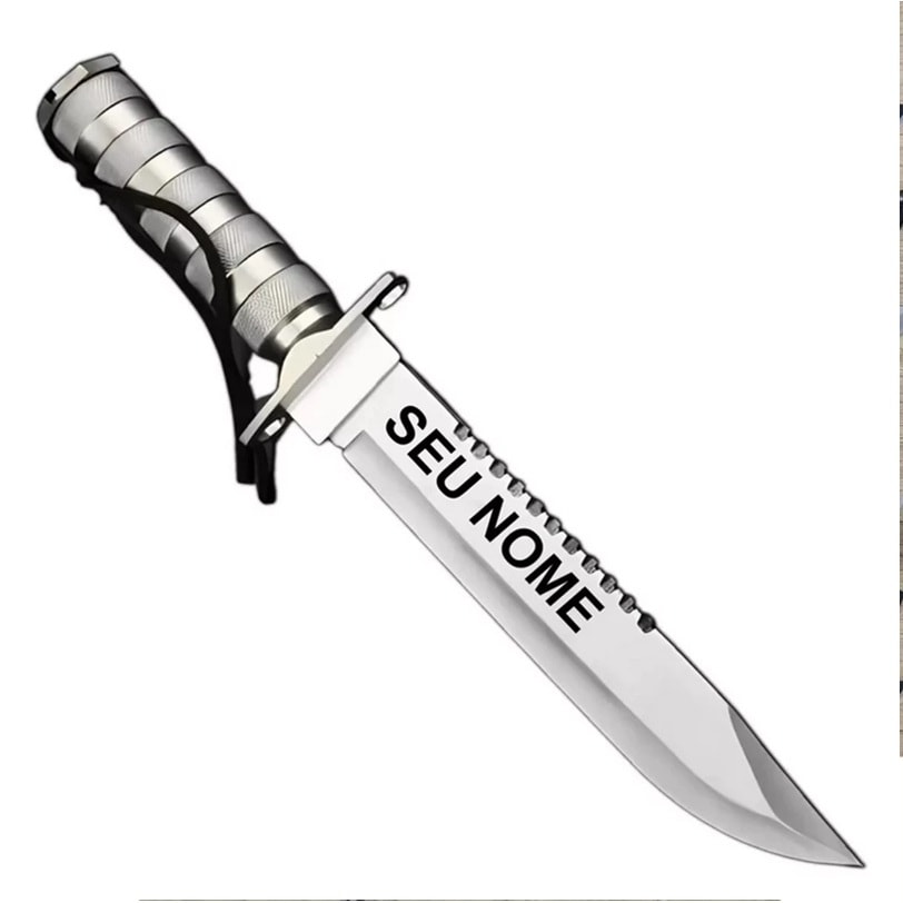 Faca Tática Rambo Sobrevivência Personalizada C/bússola E Nf