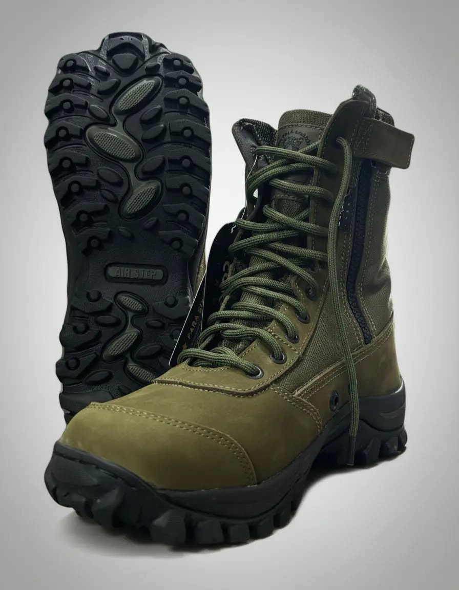 Bota Coturno Com Ziper 8628-99 Verde Selva Airstep