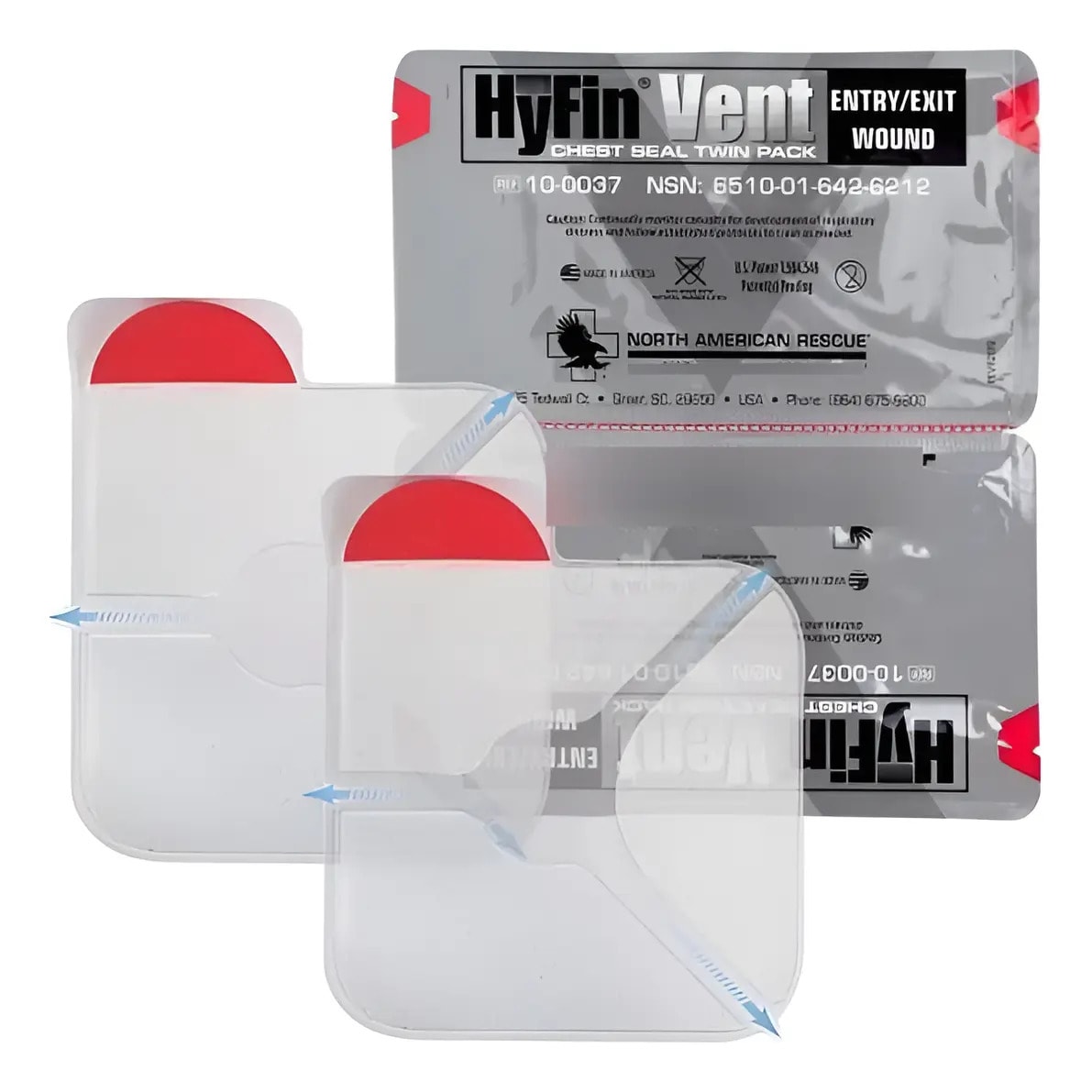 Selo De Tórax Hyfin Vent Chest Seal - 10-0037 - Kit Com 2un