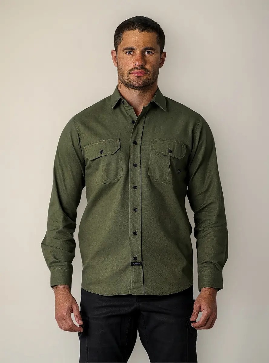 Workshirt Camisa Titan Verde Oliva Manga Longa