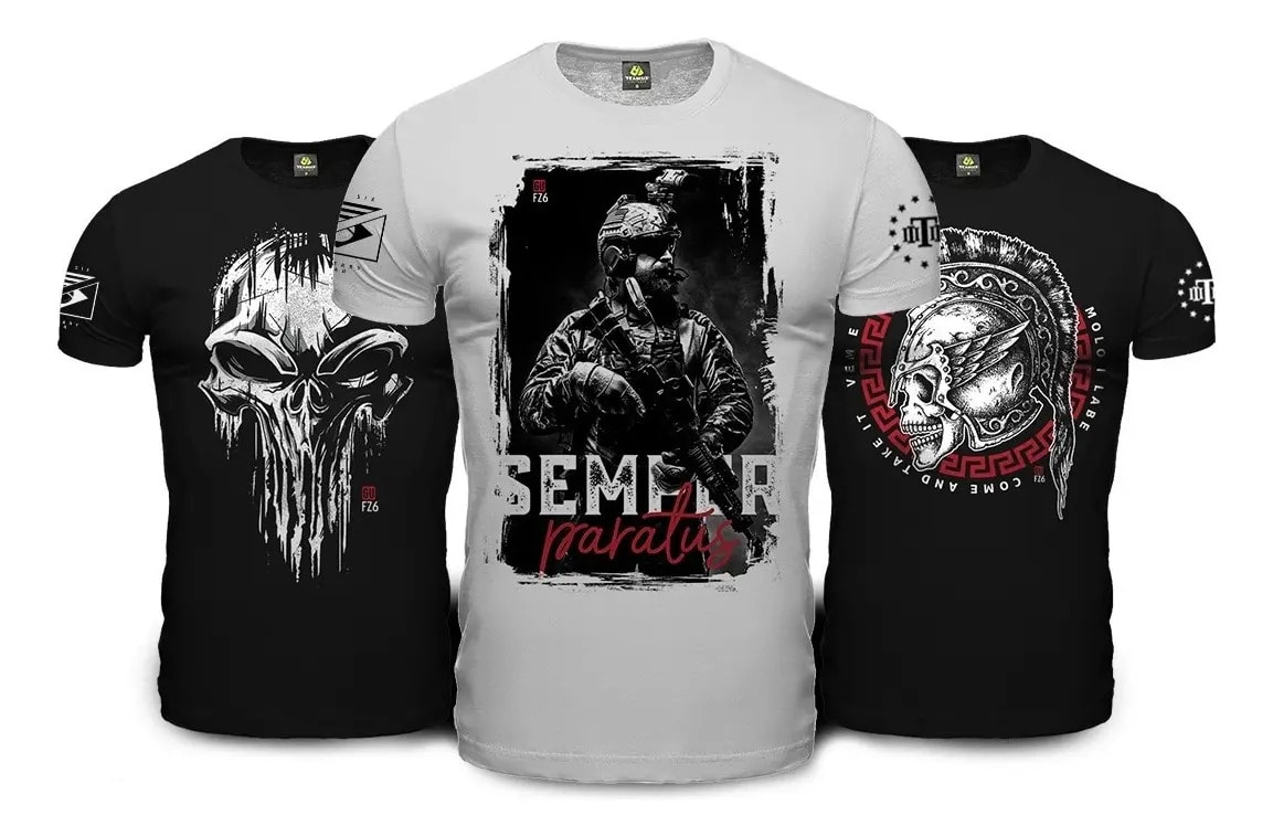 Kit 3 Camisetas Militares Gufz6 Paratus