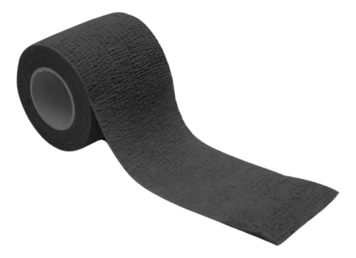 Fita Adesiva Camo Tape De Tecido Preta Para Camuflagem 5 cm