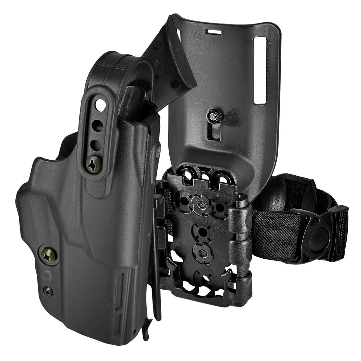Coldre Tomahawk Maynards 3 Retenções Para Beretta Apx E Taurus Pt 809, 838 E 840 + Plataforma Cintura Com Fita De Perna Garfo/gaveta V2 Maynards Preto Canhoto