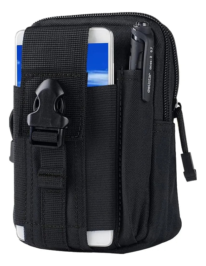 Bolsa Porta Objeto Tática Molle Militar Colete Modular Top Preto Liso