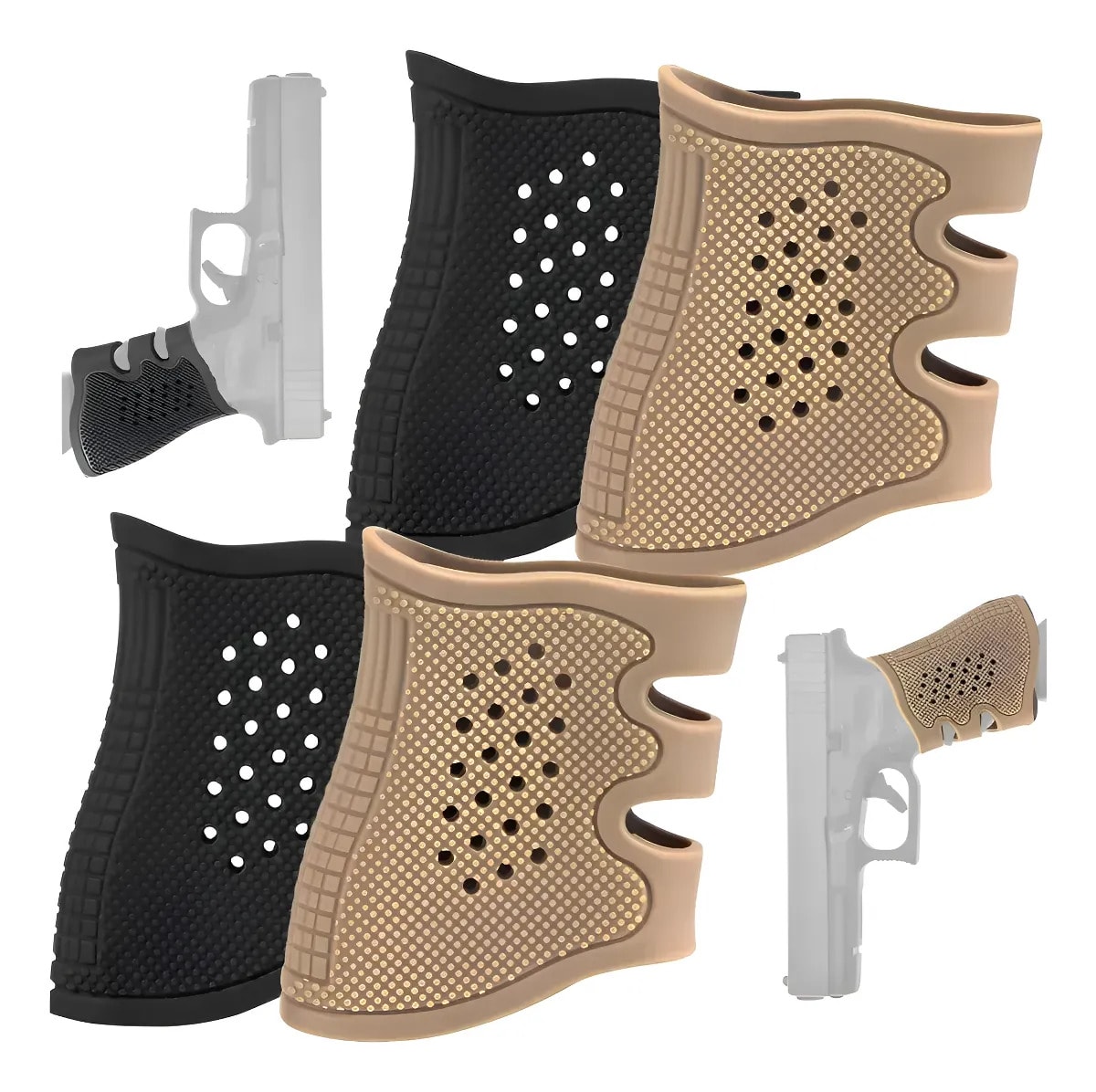 Kit Com 4 Grips Tático Pistola Balestra  Empunhadura Antider