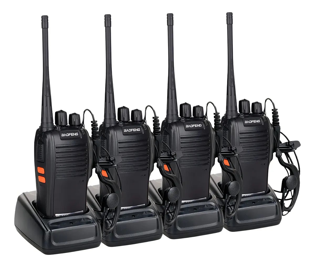 Kit 4 Baofeng Comunica Frequencia Profissional 16 Canais Cor Preto BF-777S