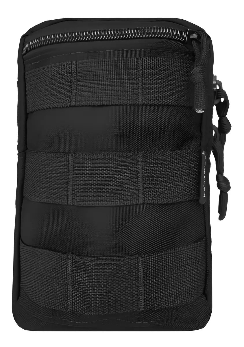 Bolso Molle Vertical Para Colete E Mochila Modular 20x15cm Cor Preto