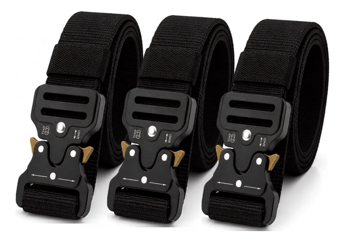 Kit 3 Cintos Militar Reforçado Engate Rápido Uso Diário