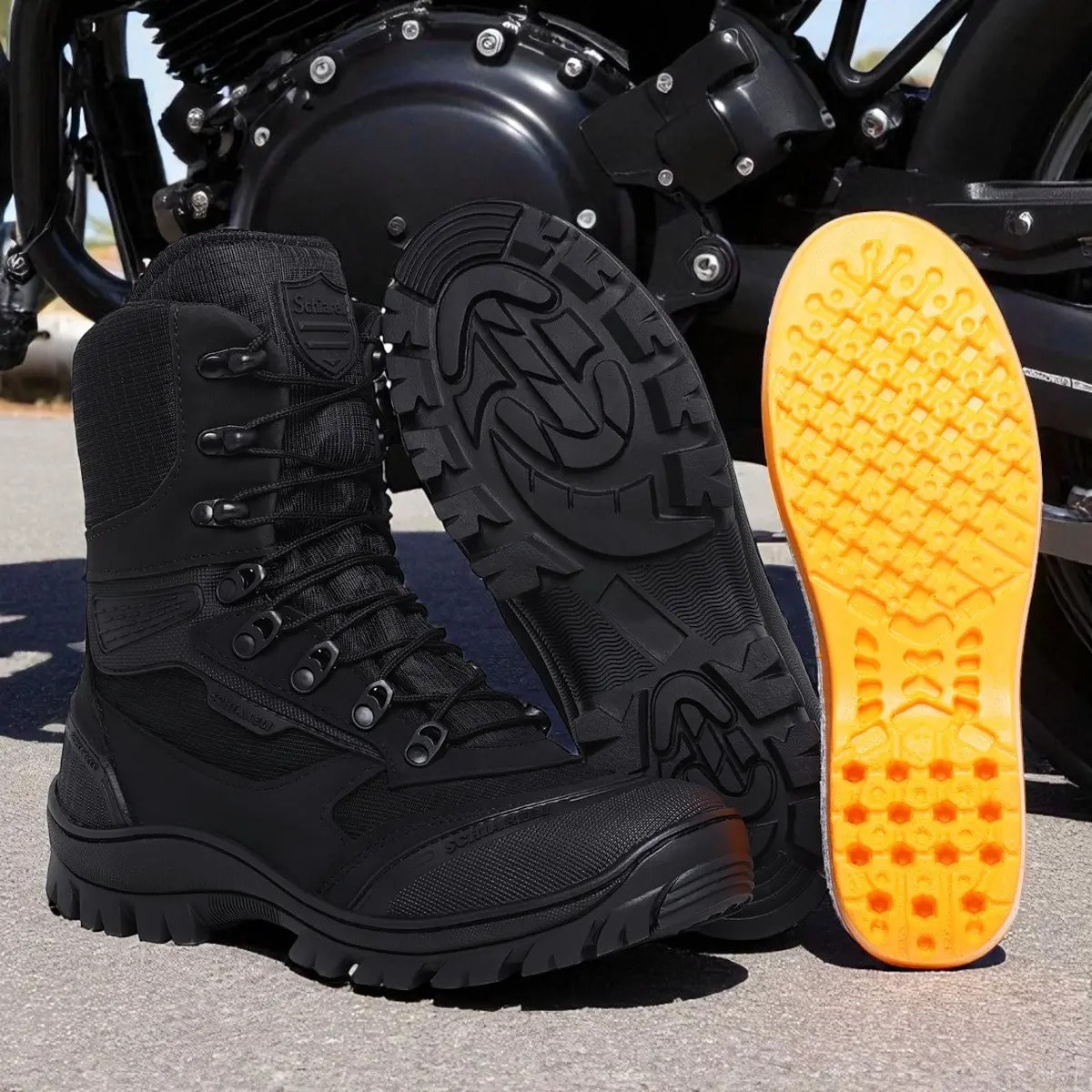 Bota Masculina Tática Cano Médio Sola Antiderrapante