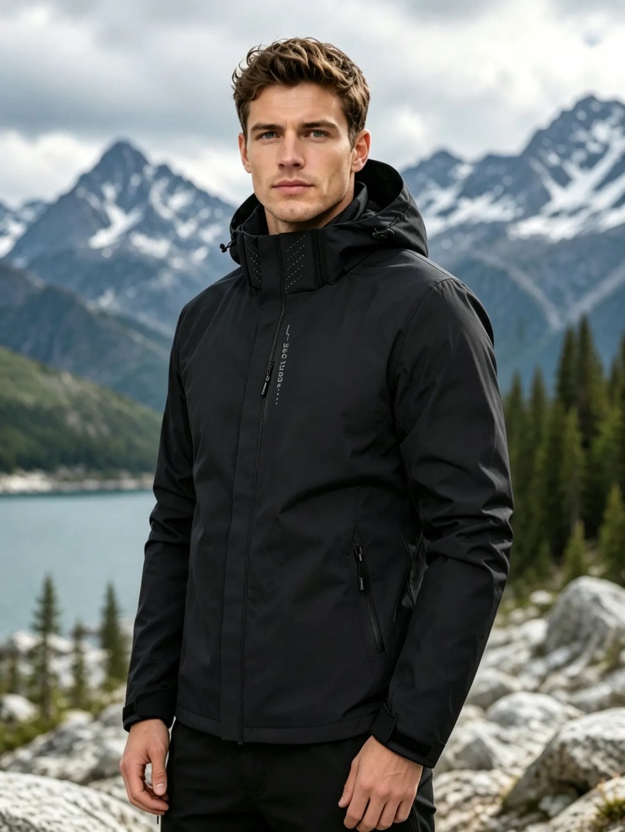 Jaqueta Corta Vento Masculina Impermeável Com Capuz